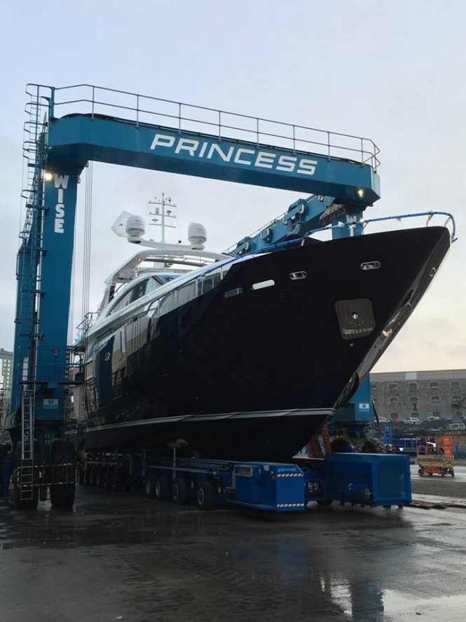 Eagerly awaited launch of first Princess 30M Superyacht