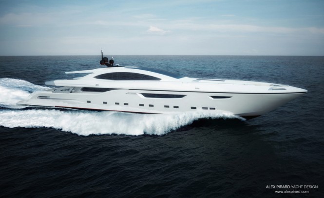 Dynamic and elegant 65M Mega Yacht MY 215 concept by Alex Pirard Design Studio