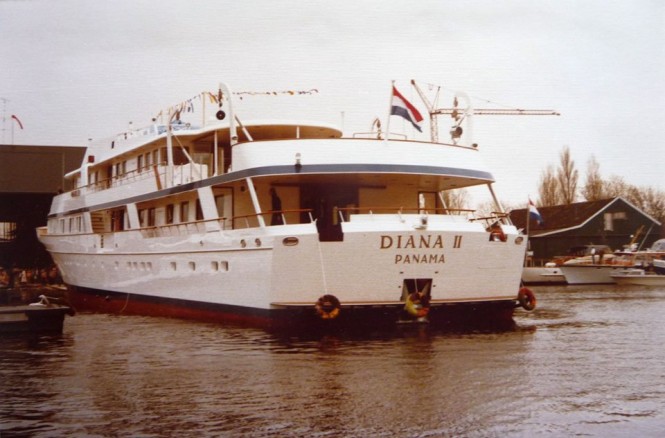 60m Kingdom Come (ex Diana II) on the water - Photo by Feadship Fanclub