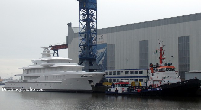 Arrival of Second 74m AMELS 242 Superyacht in Vlissingen, the Netherlands