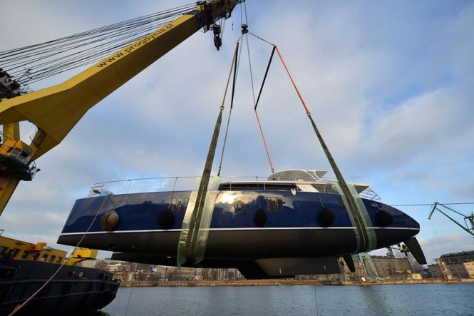 Fifth Sunreef 74 Sailing Catamaran OBSESSION hits the water