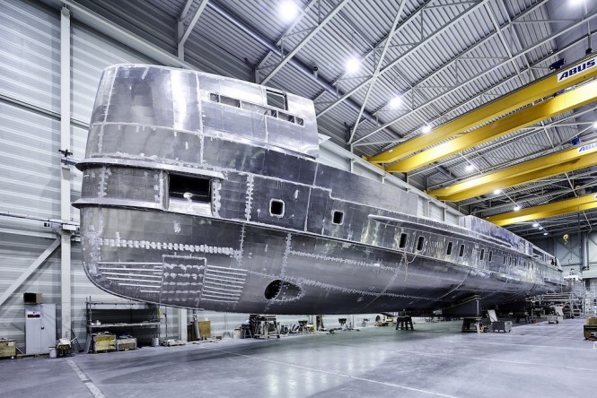 Hull and Superstructure of 50m Superyacht Project NOVA Joined