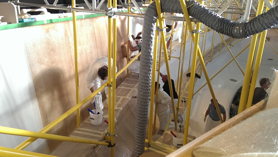 Oyster 118-01 under construction - Photo by Oyster Yachts