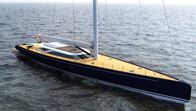 New 52m sloop concept BLUE SAPPHIRE by Ferrari & Franchi