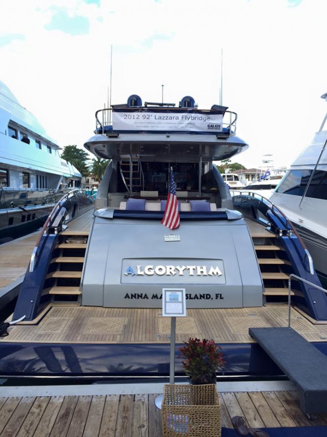 92ft Lazzara Flybridge ALGORYTHM on display at Yachts Miami Beach 2016