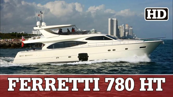 Lovely Ferretti 780 HT Motor Yacht MR CANCUN II at full speed