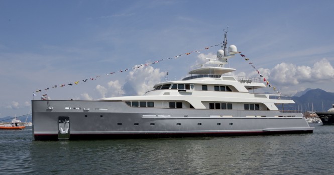 Beautiful 42m Vintage Series Luxury Yacht LIBRA by Codecasa Shipyards back in Viareggio, Italy