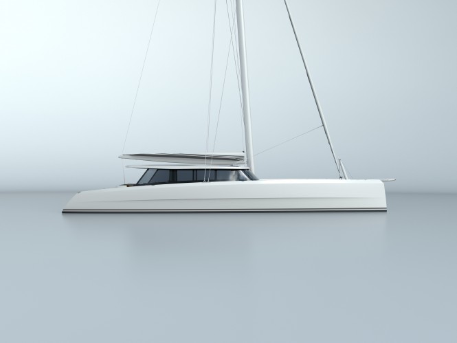 Vantage 86 catamaran - side view