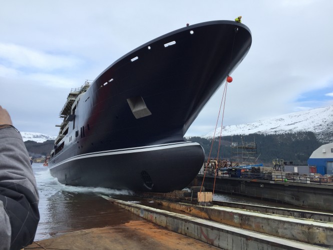 116m Kleven Long Expedition Superyacht Support Vessel Hits Water