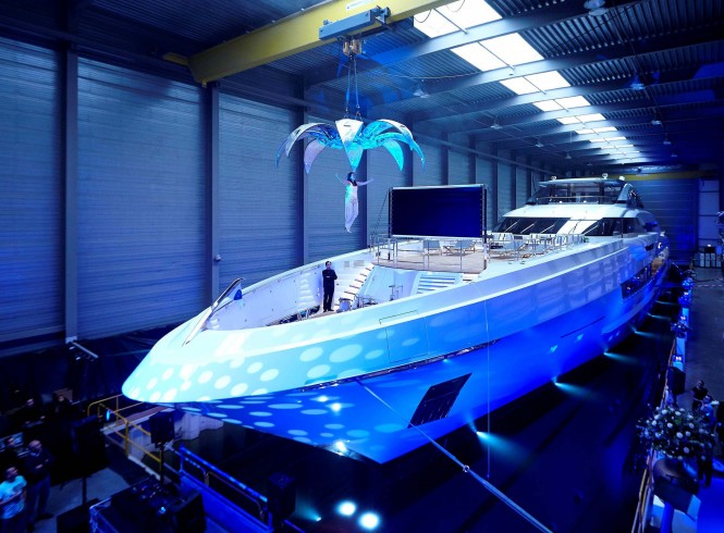 70m SuperYacht GALACTICA SUPER NOVA Hits Water at Heesen Yachts