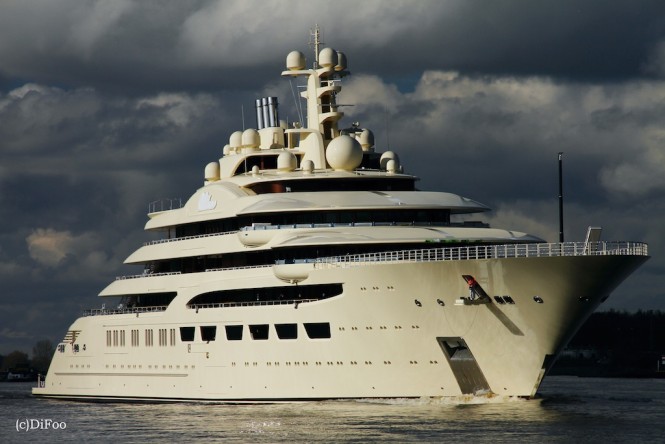 156m Mega Yacht DILBAR Returns From Sea Trials