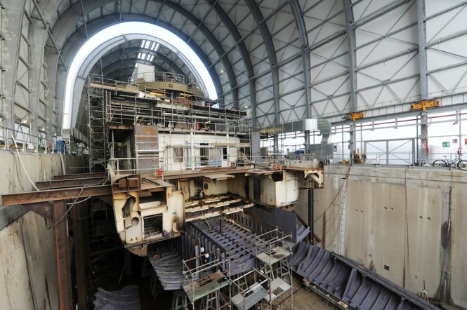 Ex Mega Yacht DELMA at Final Stages of Massive Conversion at Amico & Co