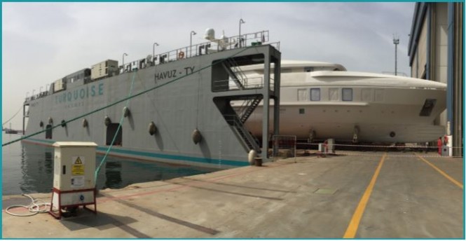 Turquoise Moves New 47m Luxury Yacht NB60 to Pendik Yard