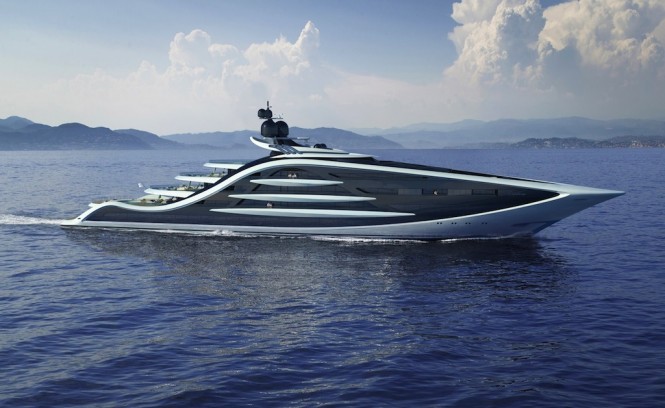 130m Ultra-Luxurious Mega Yacht Concept EPIPHANY by Andy Waugh Design