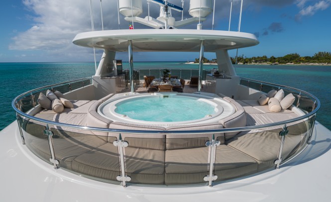 Inviting Jacuzzi with Surrounding Sun Pads