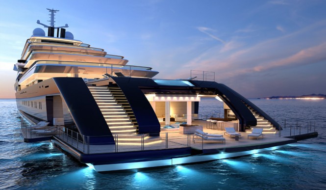 Motor Yacht GLEAM - Aft Deck at Night