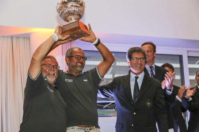 Brad Butterworth, Skipper of Rambler 88, winner in real time. Photo Credit: Cécilia Conterno