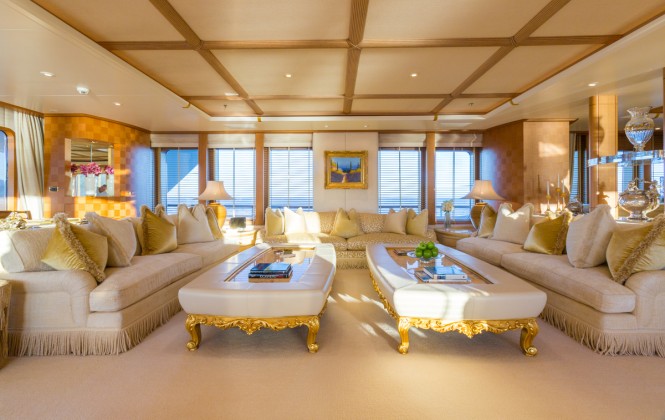 The main salon on motor yacht CALLISTO
