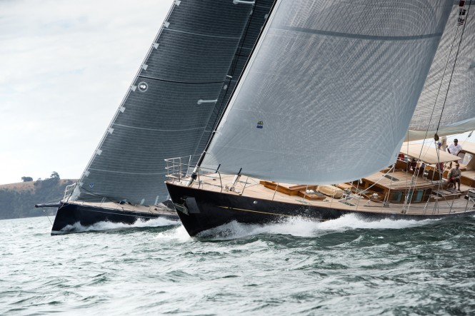 Stunning yachts on the run. New Zealand Millennium Cup 2017