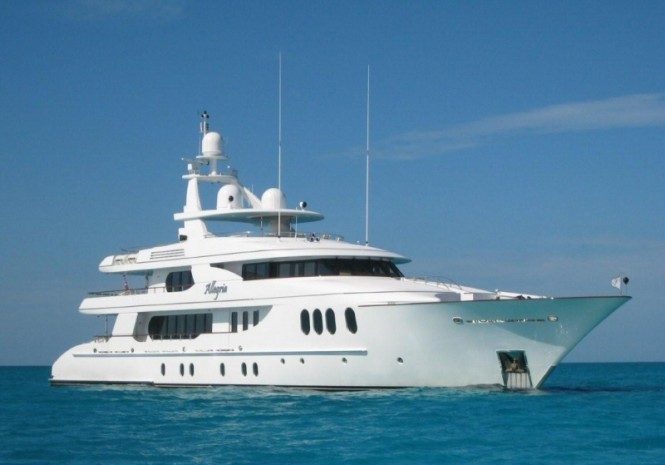 Superyacht Allegria available for charter in the Bahamas this spring and the West Mediterranean this summer