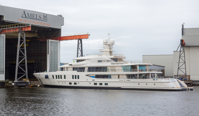 74m Superyacht Amels 242 Emerges from Shed