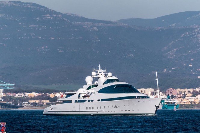 Magnificent Photos of 141m Mega Yacht YAS in Gibraltar