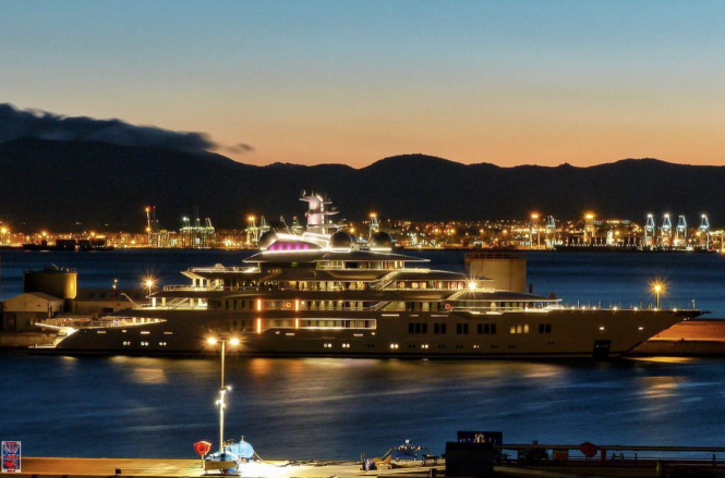 Brand New Photos of Lurssen Mega Yacht Amadea arriving in Gibraltar