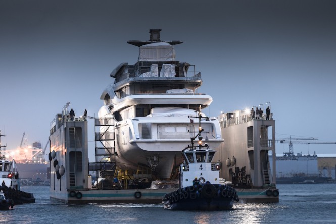 Turquoise 77m Superyacht NB63 Transferred to Istanbul for Final Outfitting