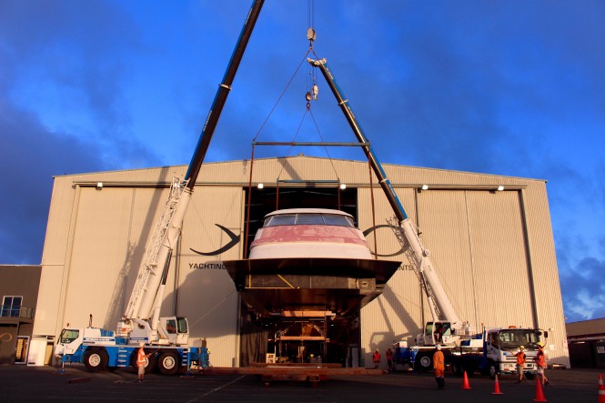 38.7m Motor Yacht Hull 1015 Nearing Completion at Yachting Developments