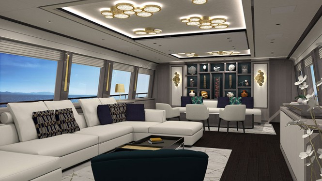 Couach 3700 Sport - rendering - salon
