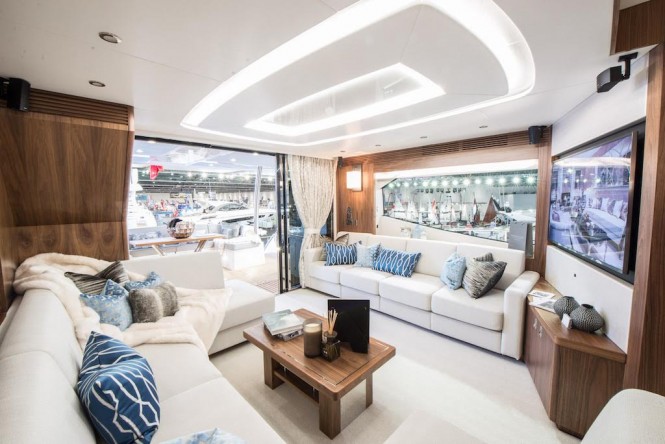 Motor yacht MOWANA - Salon. Photo credit: Sunseeker