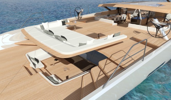 Wally 145_aft deck area with owners private cockpit
