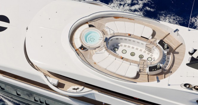 PHOENIX 2 view of sun deck from above - Photo credit Lurssen