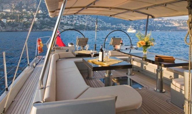 S/Y YAMAKAY - Aft deck alfresco dining