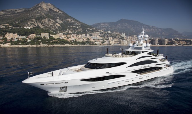 Charter superyacht Illusion V in the Mediterranean