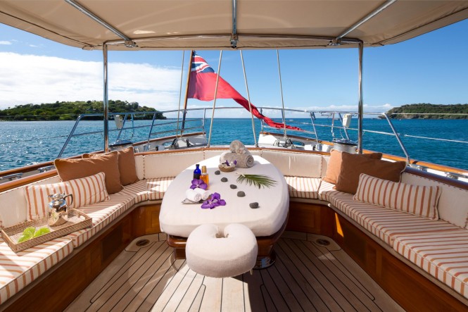 Luxury yacht ATHOS - Massage therapy in the aft cockpit