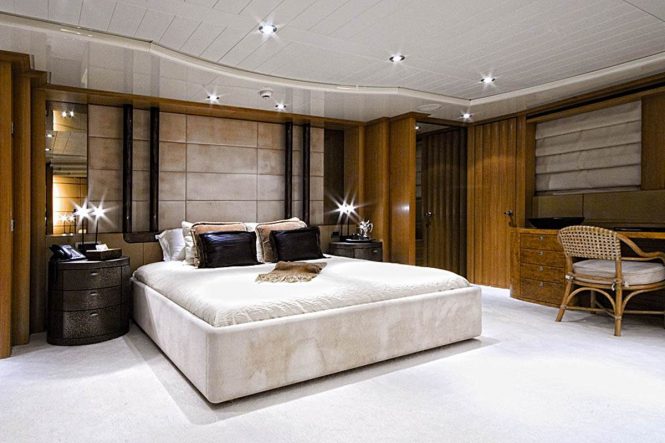 The Master suite aboard motor yacht KIJO