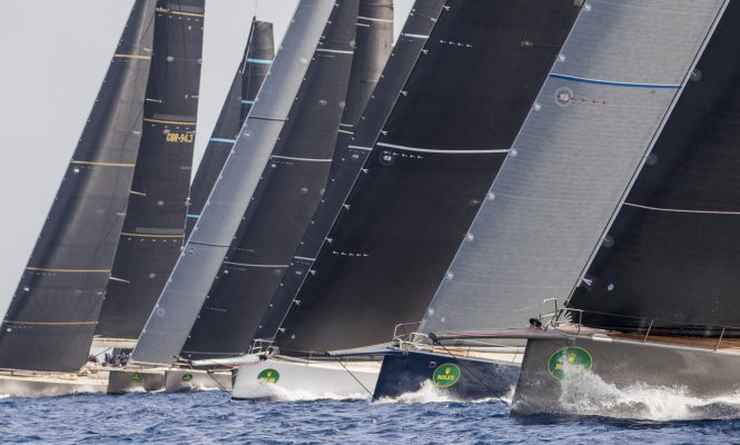 The impressive line starts from some of the world's biggest regatta yachts. Photo credit: ROLEX / Carlo Borlenghi