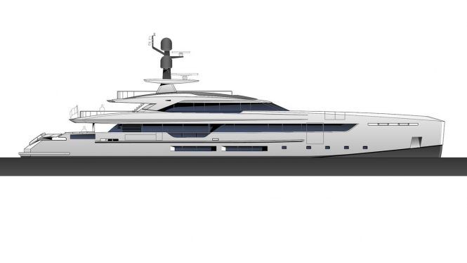 50m hybrid yacht Project Elettra in build with Tankoa Yachts