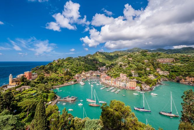 Portofino village on Ligurian coast in Italy