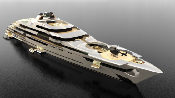 The new 140 metre mega yacht concept from Ken Freivokh Design 