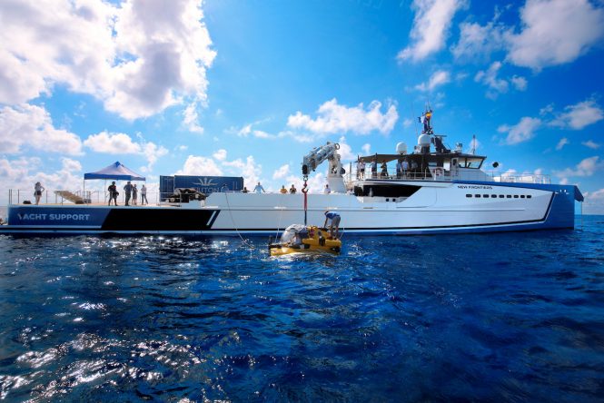 NEW FRONTIERS luxury yacht support vessel by DAMEN - with a Triton submarine