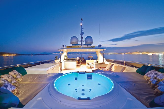 One More Toy's amazing Jacuzzi hot tub by night