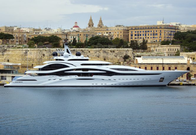 Mega yacht Al Lusail spotted along the Maltese coast