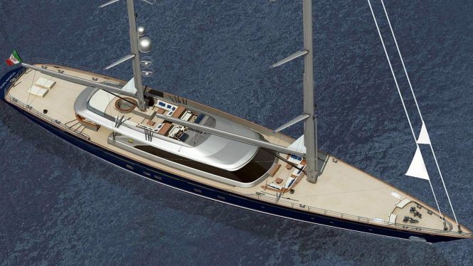 Project C2239, the fourth 60m sailing yacht from Perini Navi under construction