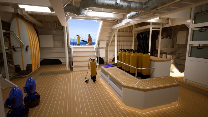 DAMEN superyacht support vessel POWER PLAY-Aft Adventure Centre and Dive Centre