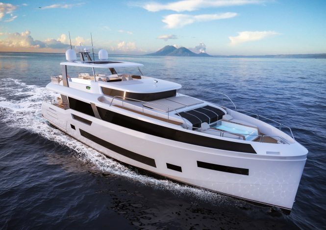 First Sirena 85 luxury yacht under construction