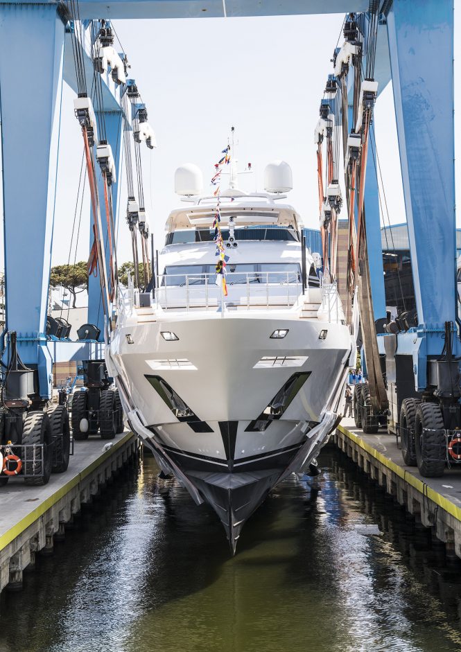 Benetti Fast 140’ superyacht IRONMAN hits water (BF206)