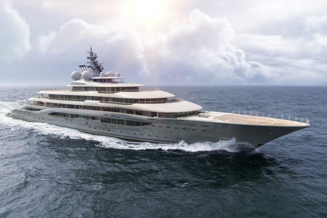 Imposing 136m Mega Yacht PROJECT SHU nearing completion