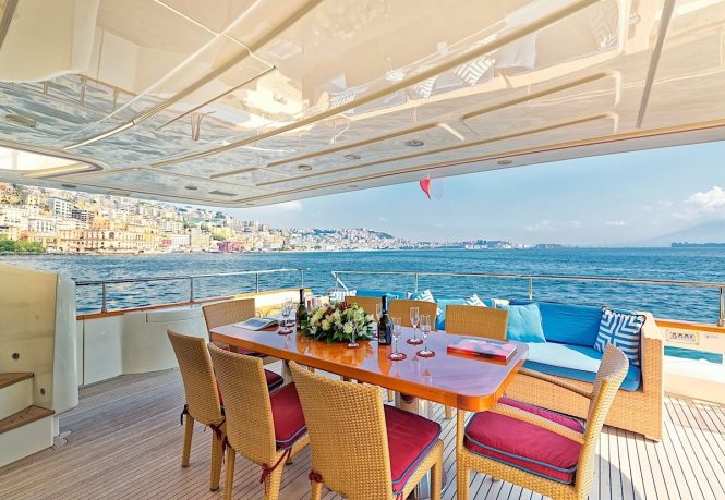 aft deck alfresco dining area